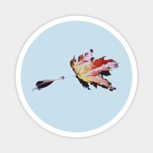 Back Floats - autumn maple leaf painting (no background) Magnet